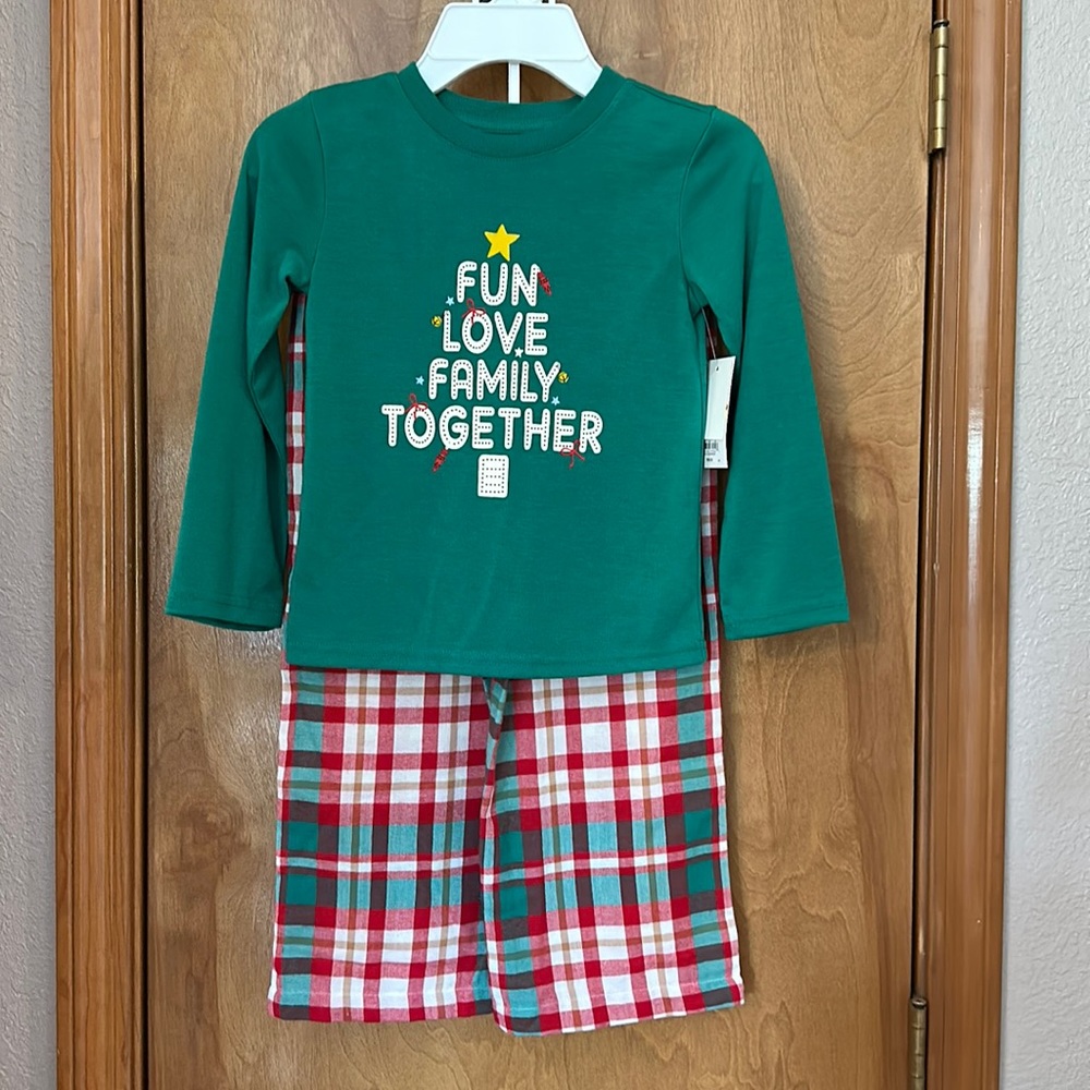 Unisex 2 piece long sleeve pajama plaid set